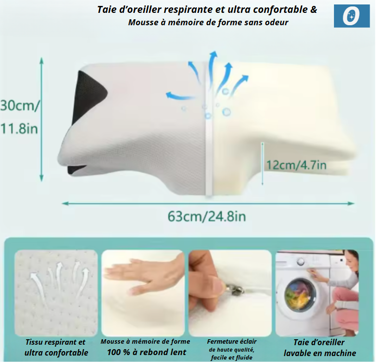 Oreiller Cervical Ergonomique Papillon Mémoire de forme - Soutien Cervicales