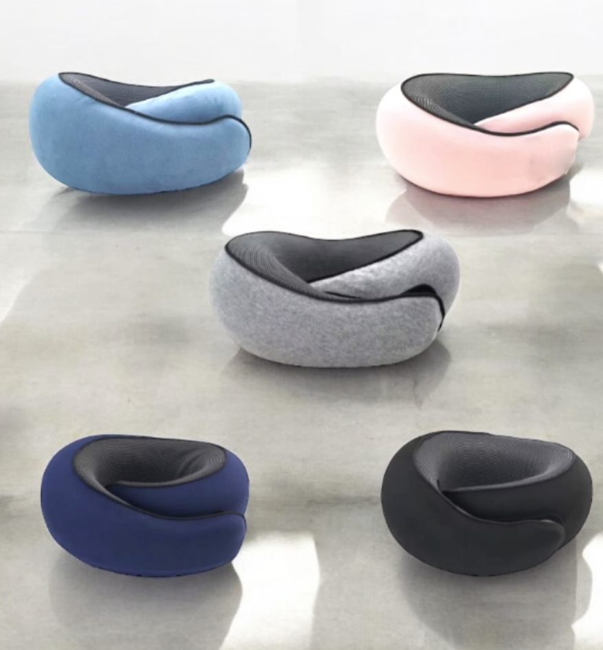 Oreiller de Voyage Cervical Avion - Tour de Cou Soutien 360° - Mémoire de Forme - Confort Trajet