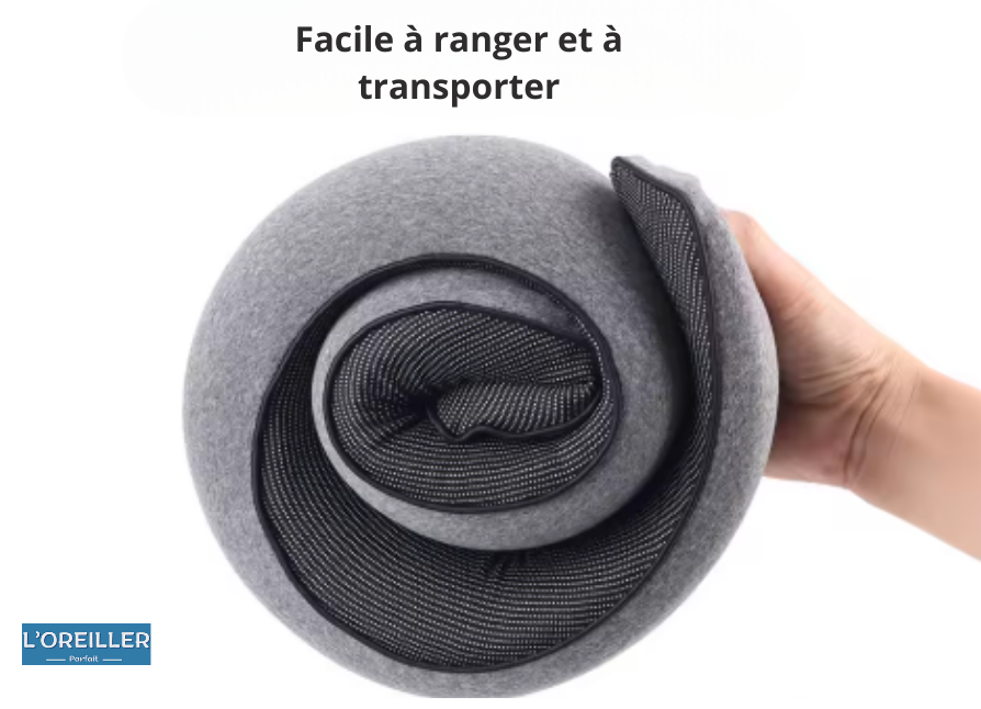 Oreiller de Voyage Cervical Avion - Tour de Cou Soutien 360° - Mémoire de Forme - Confort Trajet
