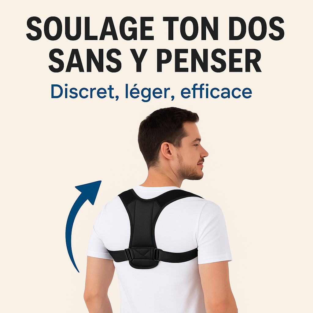 Correcteur de Posture Dos - Soulagement douleurs Dos & Epaules - Confort Invisible sous les Vêtements