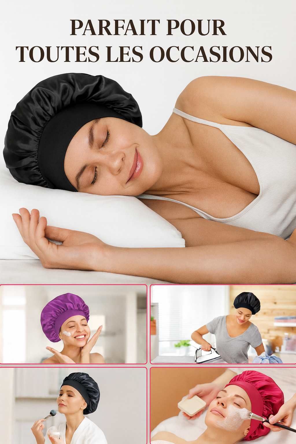 Bonnet de Nuit en Soie – Fini les Frisottis & Cheveux Secs