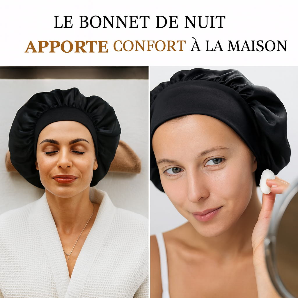 Bonnet de Nuit en Soie – Fini les Frisottis & Cheveux Secs