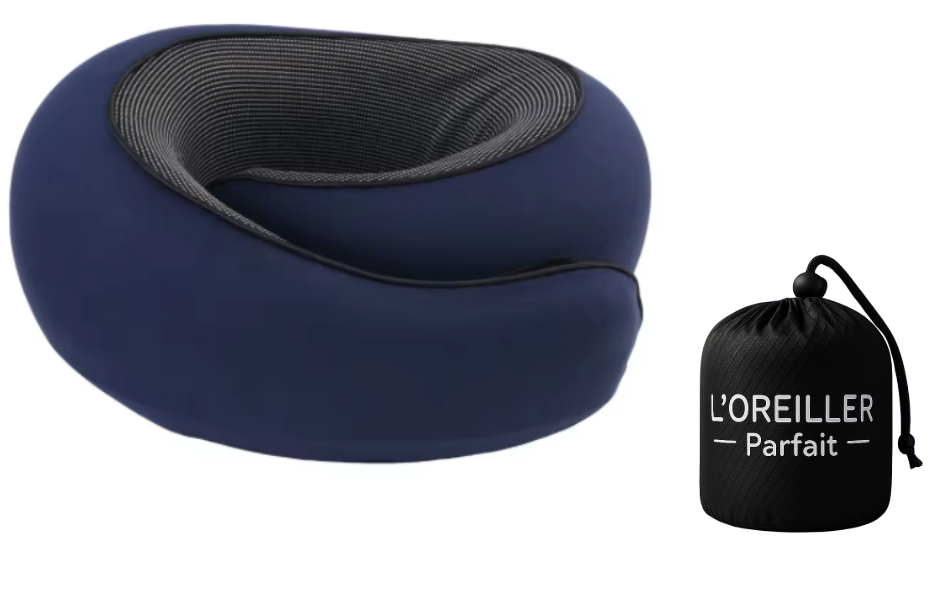 Oreiller de Voyage Cervical Avion - Tour de Cou Soutien 360° - Mémoire de Forme - Confort Trajet