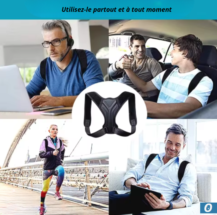 Correcteur de Posture Dos - Soulagement douleurs Dos & Epaules - Confort Invisible sous les Vêtements