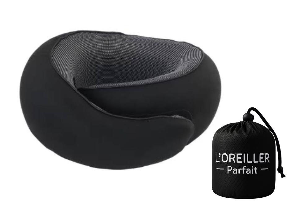 Oreiller de Voyage Cervical Avion - Tour de Cou Soutien 360° - Mémoire de Forme - Confort Trajet