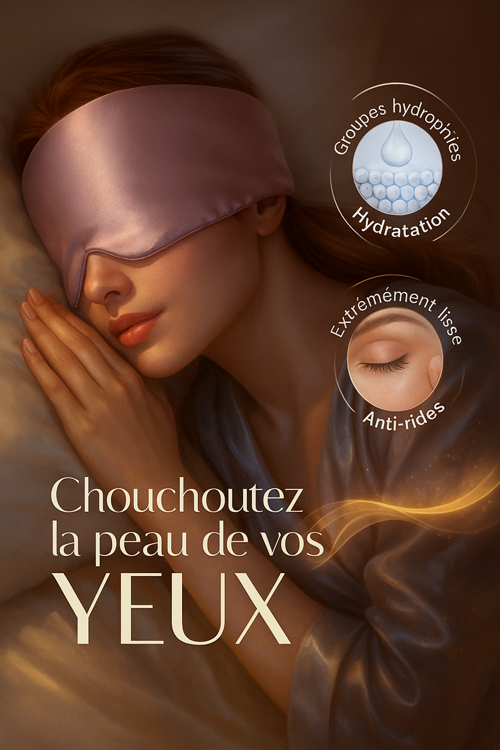 Masque de Nuit en Soie Naturelle / Anti-Rides Confort