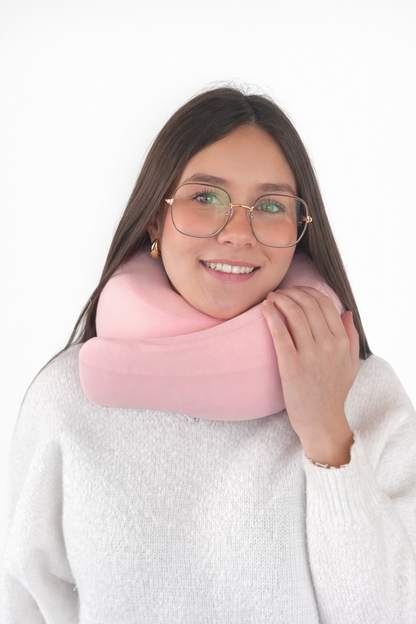 Pack Voyage - Oreiller de Voyage Ergonomique + Masque de Nuit en Satin