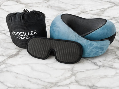 Pack Voyage - Oreiller de Voyage Ergonomique + Masque de Nuit 3D