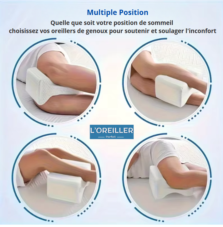 Oreiller de Genoux Orthopédique – Cale Genoux Mémoire de Forme – Douleurs Lombaires & Sciatique