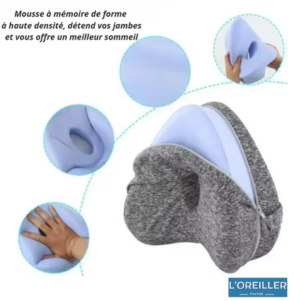 Oreillers de Soutien Genoux Mémoire de Forme - Soulage les Douleurs lombaires