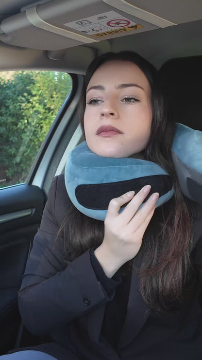 Coussin de Voyage Avion Cervical Ergonomique, Oreiller Tour de Cou Mémoire de Forme
